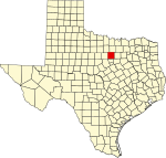 Map of Texas highlighting Parker County